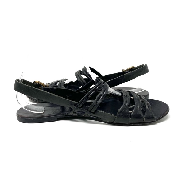 Urban Outfitters | Ecote | Black Leather Braided Sandals Size 8 - Picture 6 of 10